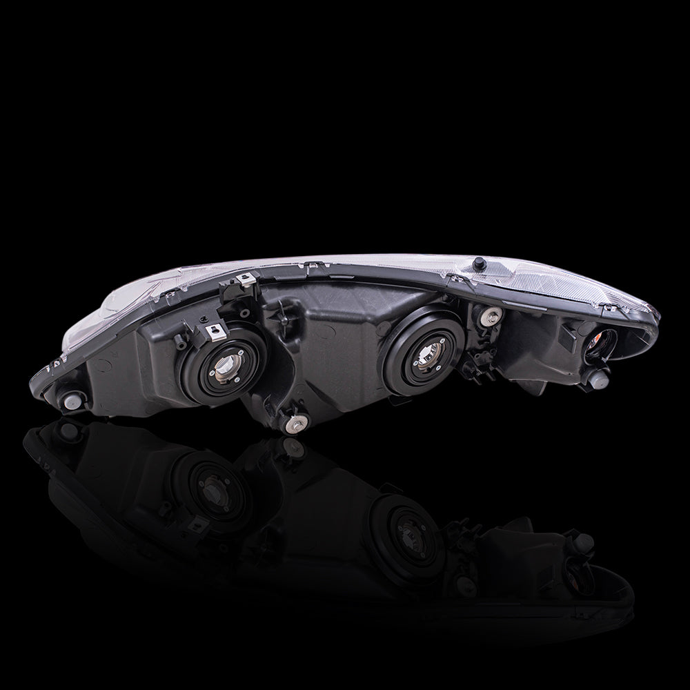 Brock Replacement Driver and Passenger Side Halogen Combination Headlight Unit Set Compatible with 2009-2011 Civic Sedan