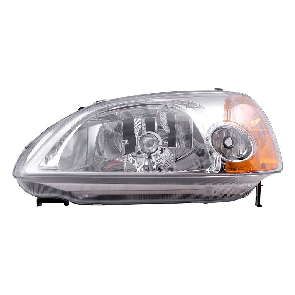 Brock Replacement Drivers Headlight Headlamp Compatible with Civic 33151-S5P-A01
