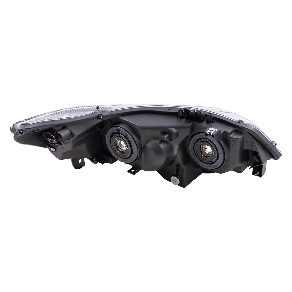 Brock Replacement Drivers Headlight Headlamp with Amber Park Lens and Black Bezel Compatible with Civic 33151SVAA01