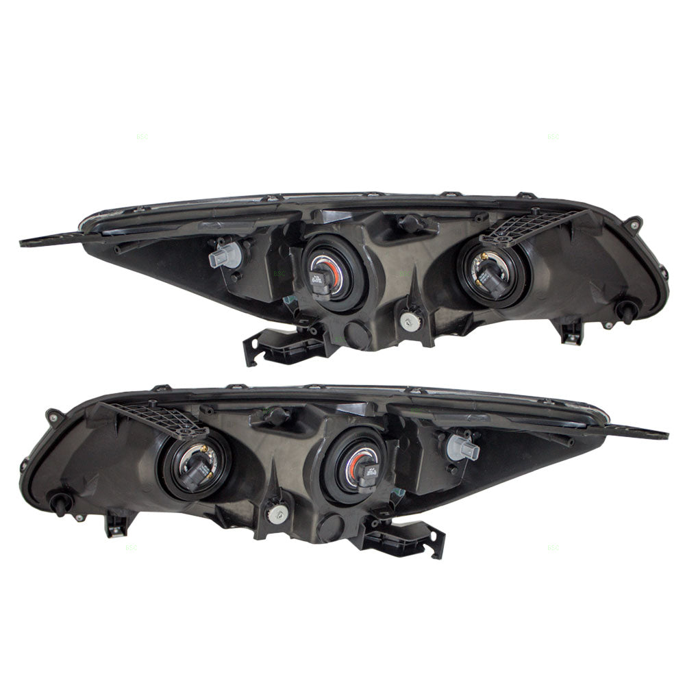 Brock Replacement Pair Set Halogen Combination Headlights Headlamps Compatible with 13-15 Accord Sedan WITHOUT Daytime Running Lights