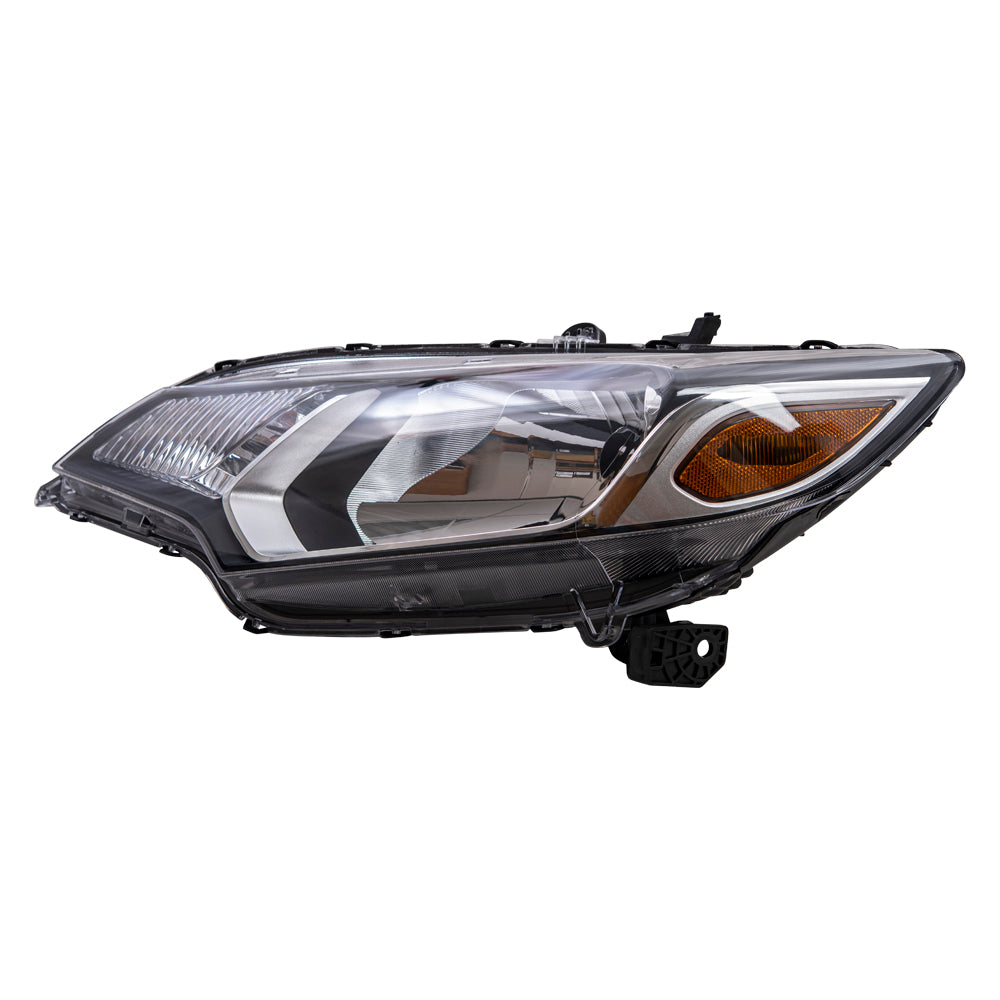 Brock Replacement Driver Side CAPA-Certified Halogen Combination Headlight Assembly Compatible with 2015-2017 Honda Fit Mexico Built ONLY