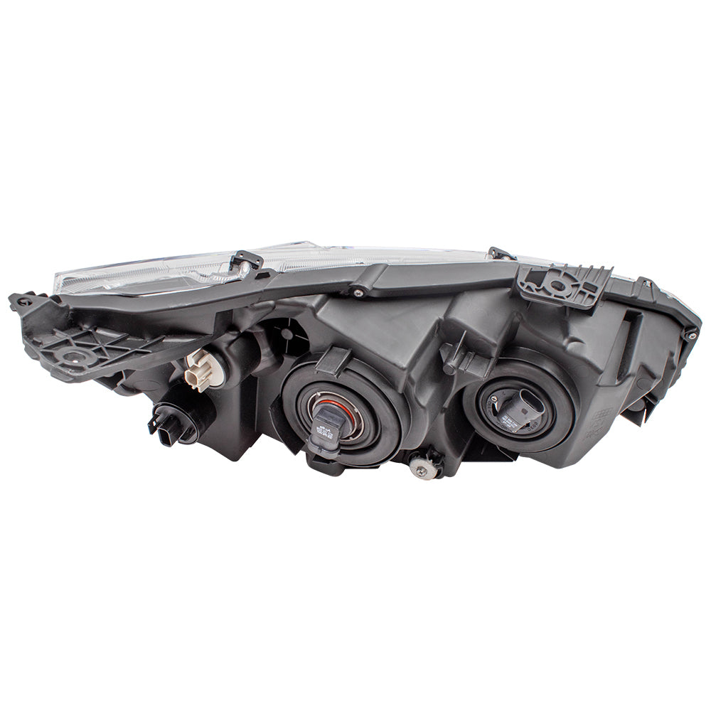 Brock Replacement Driver Halogen Headlight with Chrome Bezel Compatible with 2016-2019 Civic Sedan Coupe Hatchback