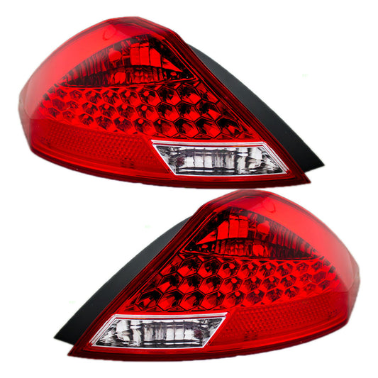 Brock Replacement Driver and Passenger Taillights Tail Lamps with Black Rim Compatible with 06-07 Accord 33551SDNA11 33501SDNA11