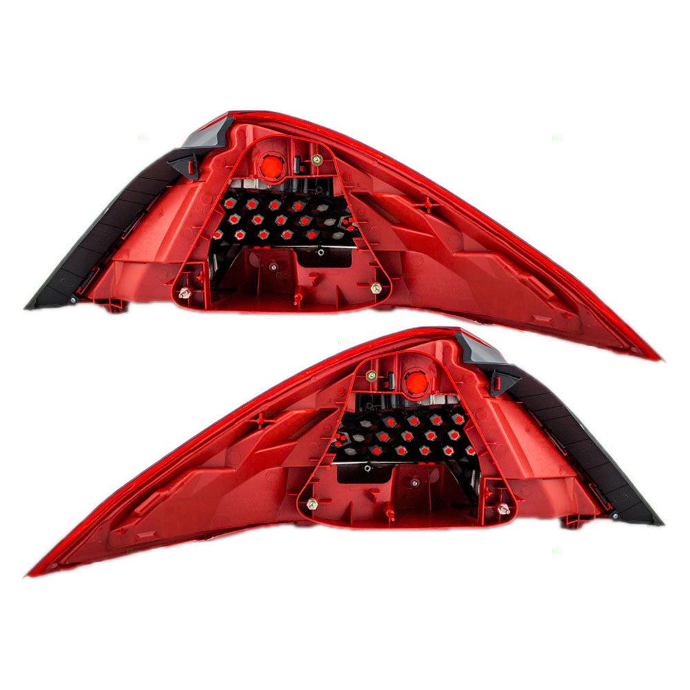 Brock Replacement Driver and Passenger Taillights Tail Lamps with Black Rim Compatible with 06-07 Accord 33551SDNA11 33501SDNA11