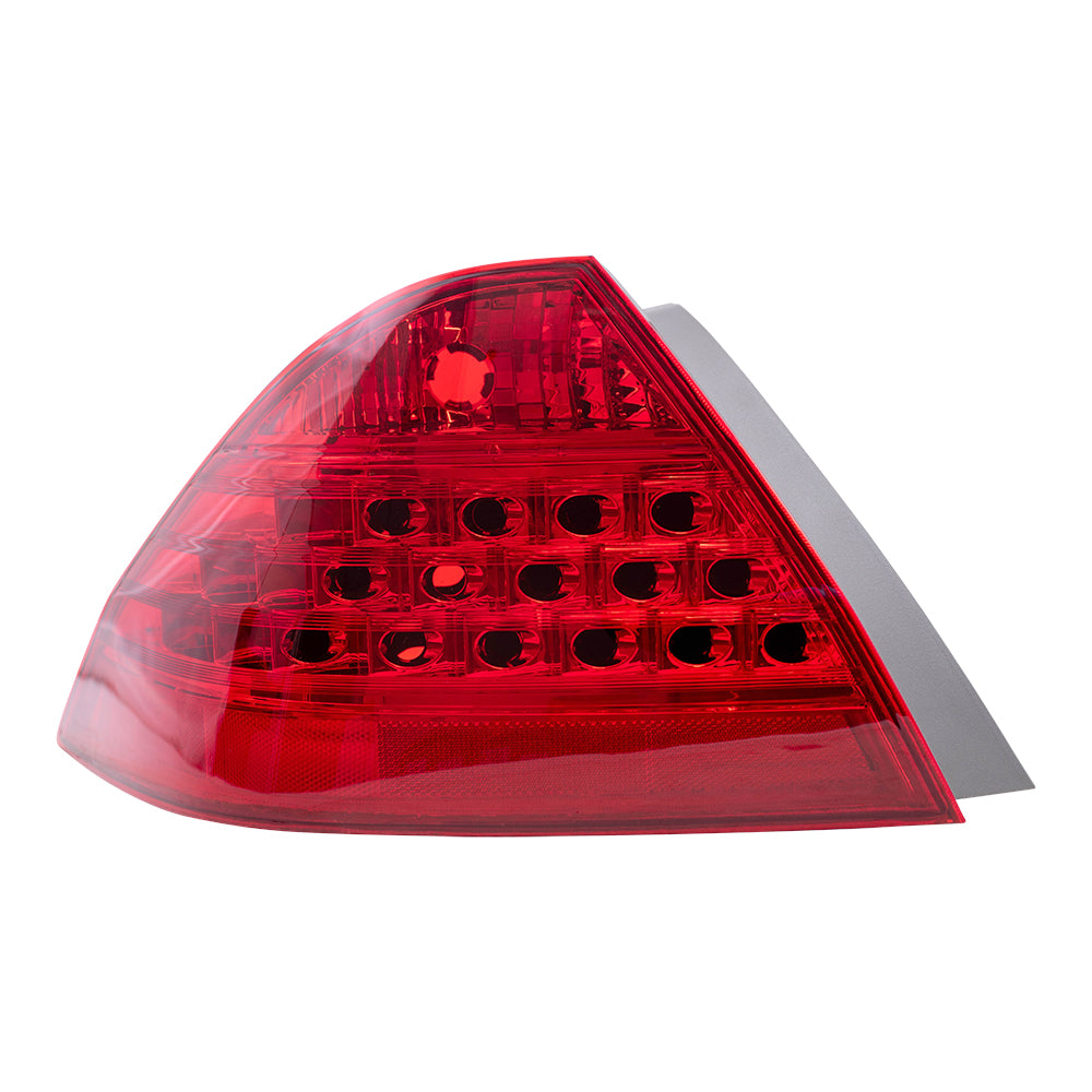 Brock Replacement Drivers Taillight Tail Lamp with Red Quarter Panel Mounted Lens Compatible with 06-07 Accord Sedan 33551SDAA32
