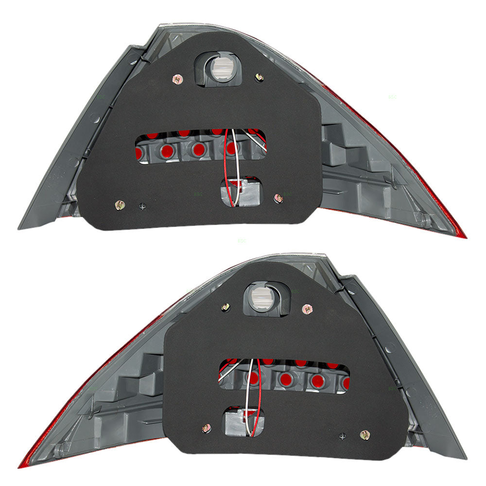 Brock Replacement Driver and Passenger Taillights Tail Lamps with & Red Lens Compatible with 06-07 Accord 33551SDRA01 33501SDRA01