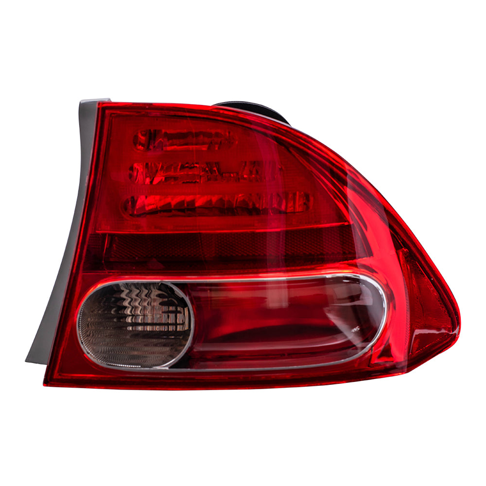 Brock Replacement Passengers Taillight Quarter Panel Mounted Tail Lamp Compatible with 06-08 Civic 33501SNAA02