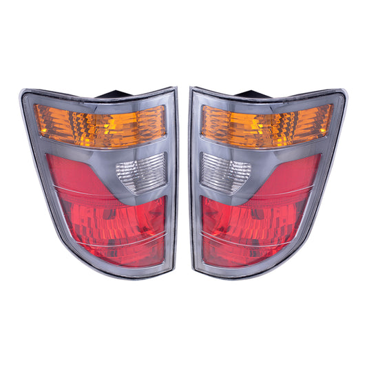 Brock Replacement Driver and Passenger Taillights Tail Lamps Compatible with 06-08 Pickup Truck 33551SJCA01 33501SJCA01