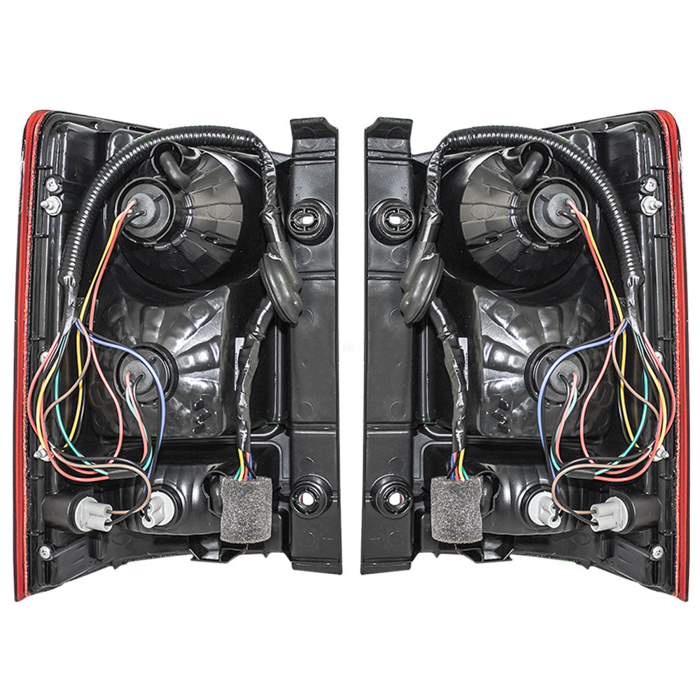 Brock Replacement Driver and Passenger Taillights Tail Lamps Compatible with 09-15 Pilot 33550SZAA02 33500SZAA02