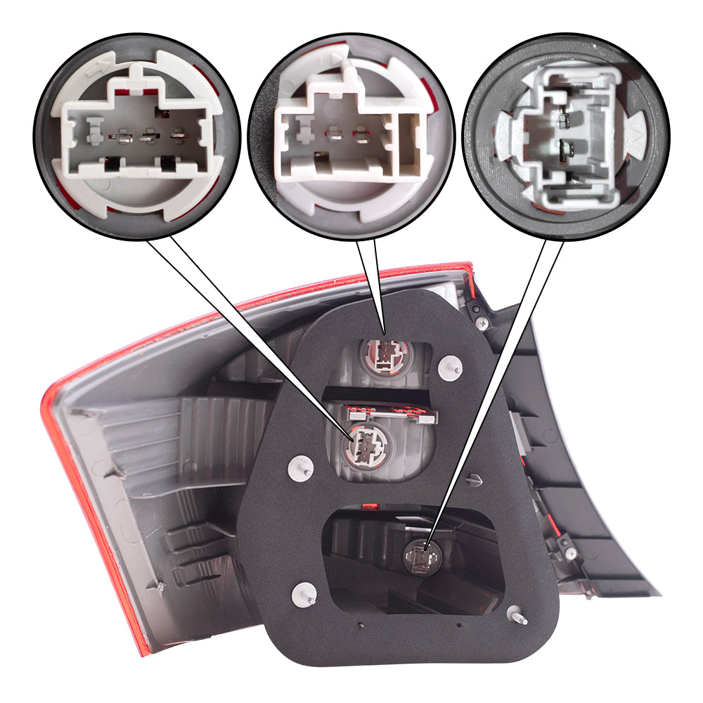 Brock Replacement Drivers and Passengers Set Tail Light Assemblies Compatible with 2011-2012 Accord Coupe