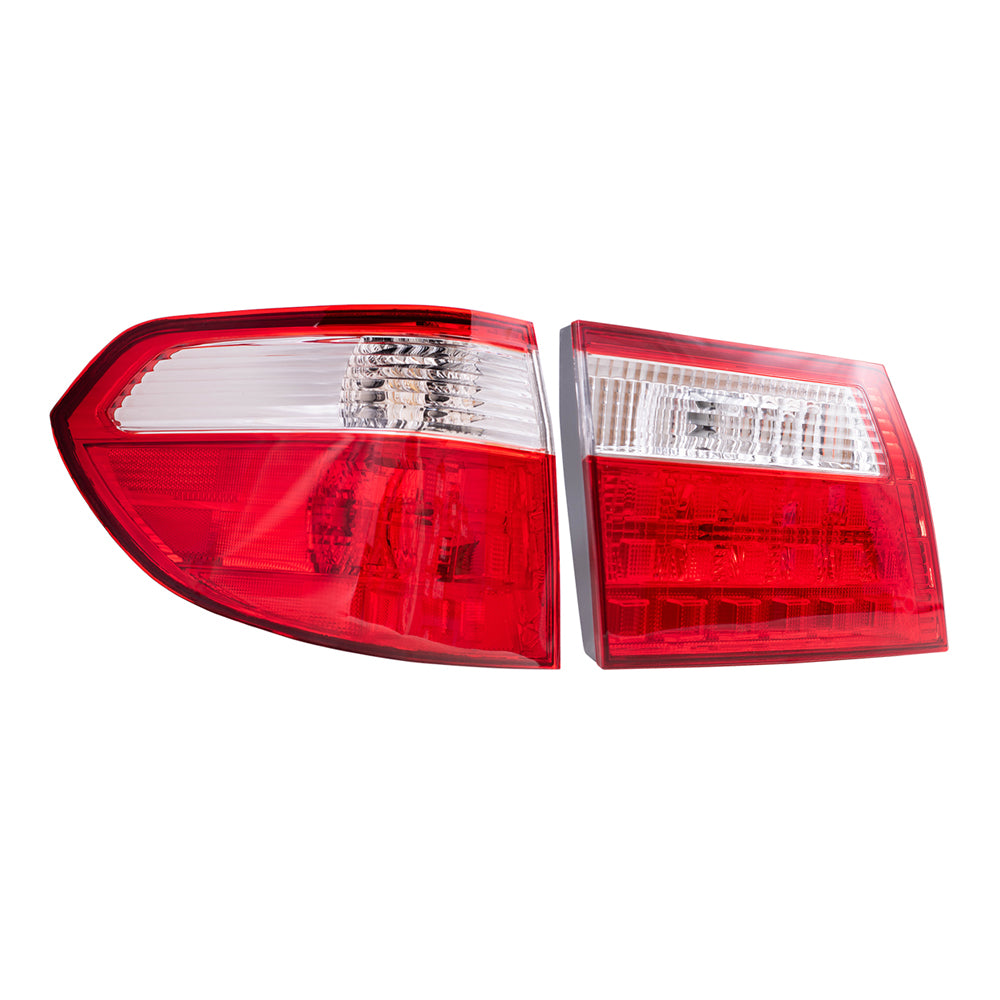 Brock Replacement Driver Side Tail Light Units Liftgate Mounted and Quarter Mounted Compatible with 2005-2007 Honda Odyssey