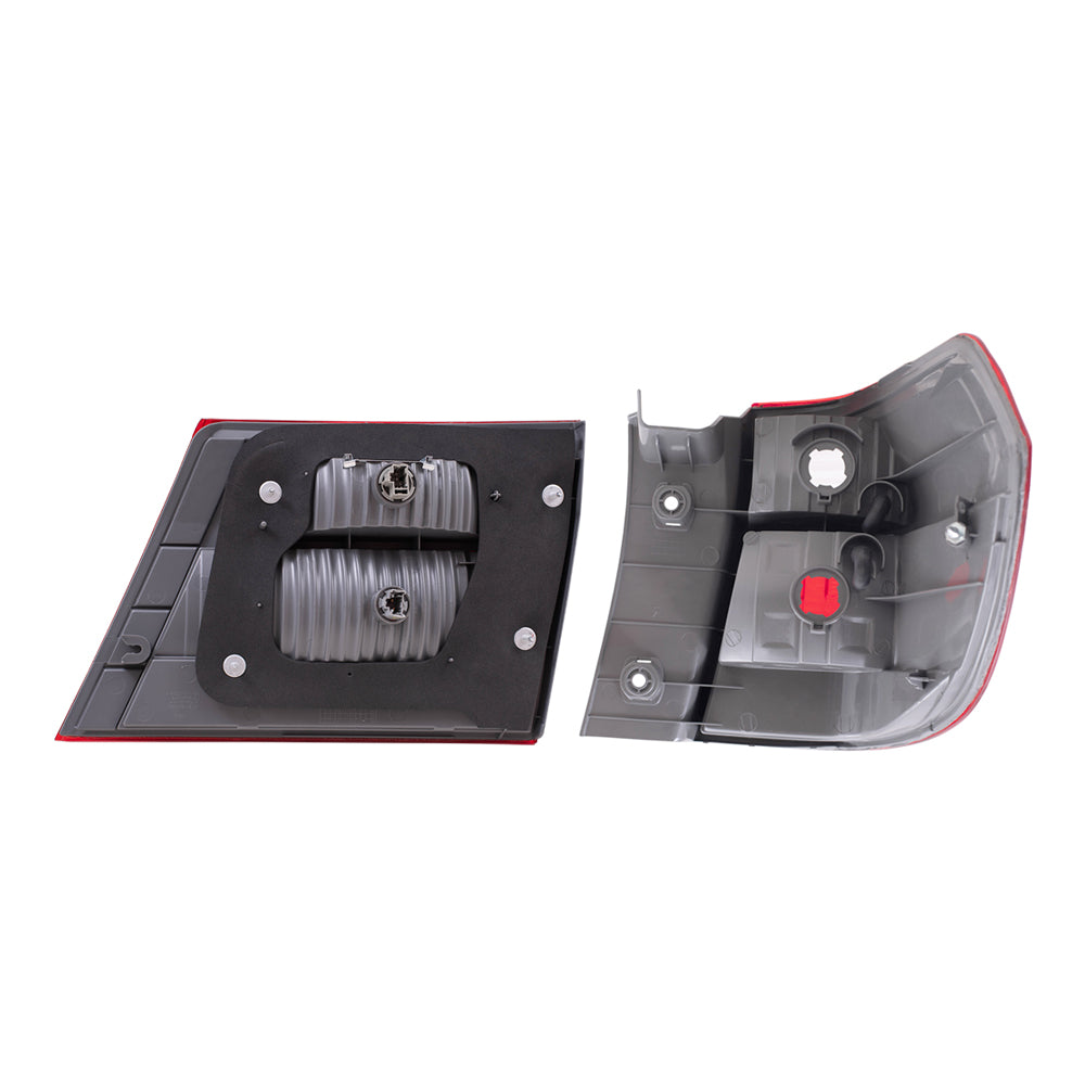 Brock Replacement Driver Side Tail Light Units Liftgate Mounted and Quarter Mounted Compatible with 2005-2007 Honda Odyssey