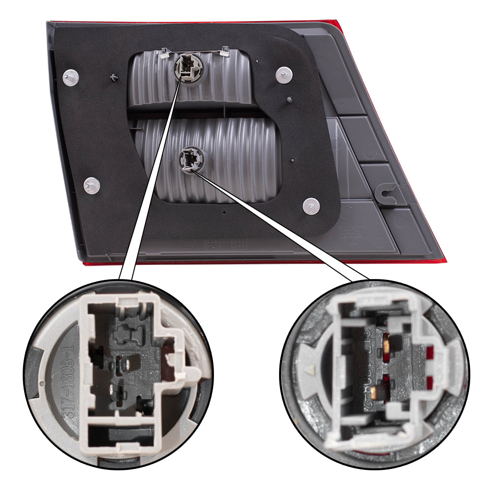 Brock Replacement Driver and Passenger Side Tail Light Units Liftgate Mounted Compatible with 2005-2007 Honda Odyssey