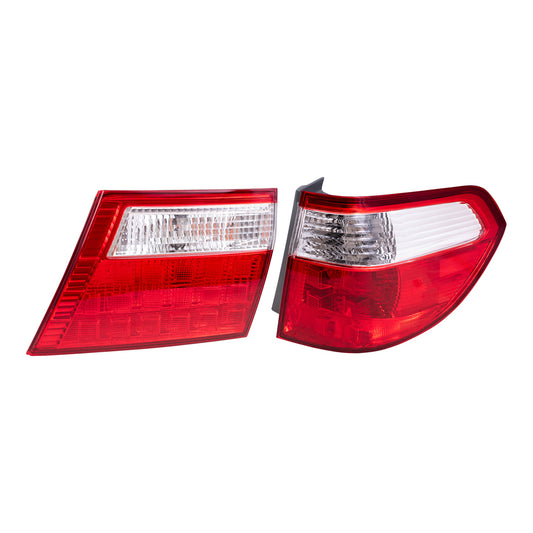 Brock Aftermarket Replacement Passenger Right Tail Light Units Liftgate Mounted and Quarter Mounted Compatible with 2005-2007 Honda Odyssey