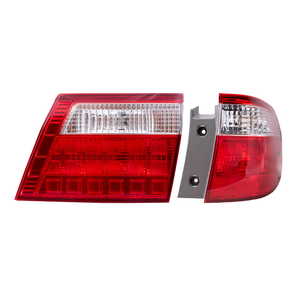 Brock Aftermarket Replacement Passenger Right Tail Light Units Liftgate Mounted and Quarter Mounted Compatible with 2005-2007 Honda Odyssey
