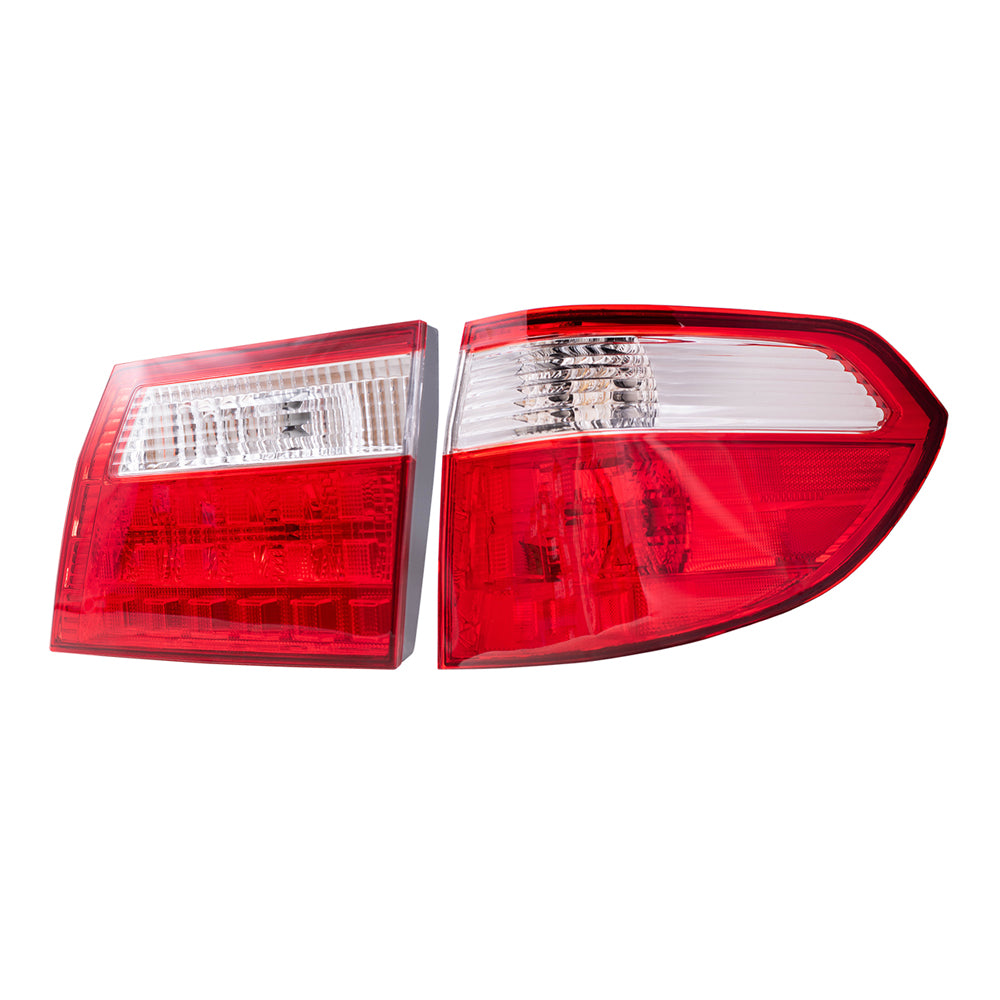 Brock Aftermarket Replacement Passenger Right Tail Light Units Liftgate Mounted and Quarter Mounted Compatible with 2005-2007 Honda Odyssey