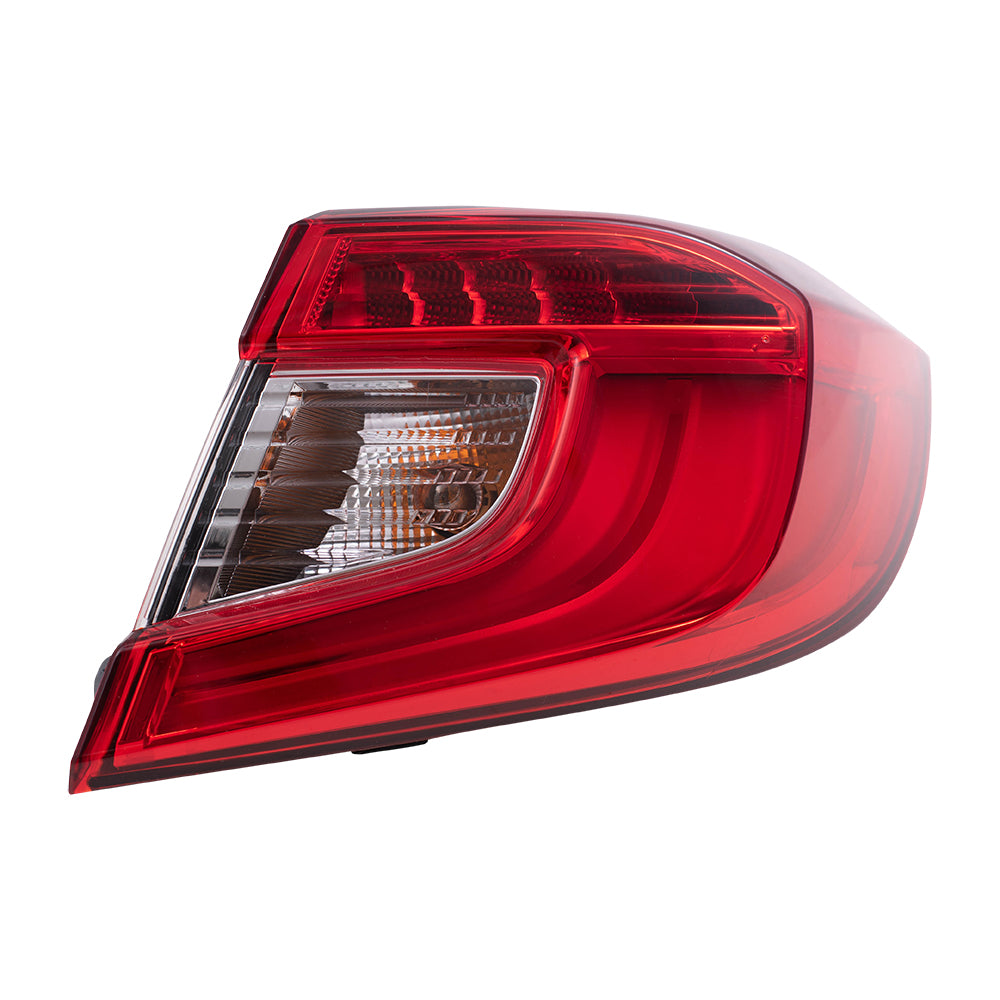 Brock Replacement Passenger Side Tail Light Assembly Quarter Mounted Compatible with 2018-2020 Accord Sedan
