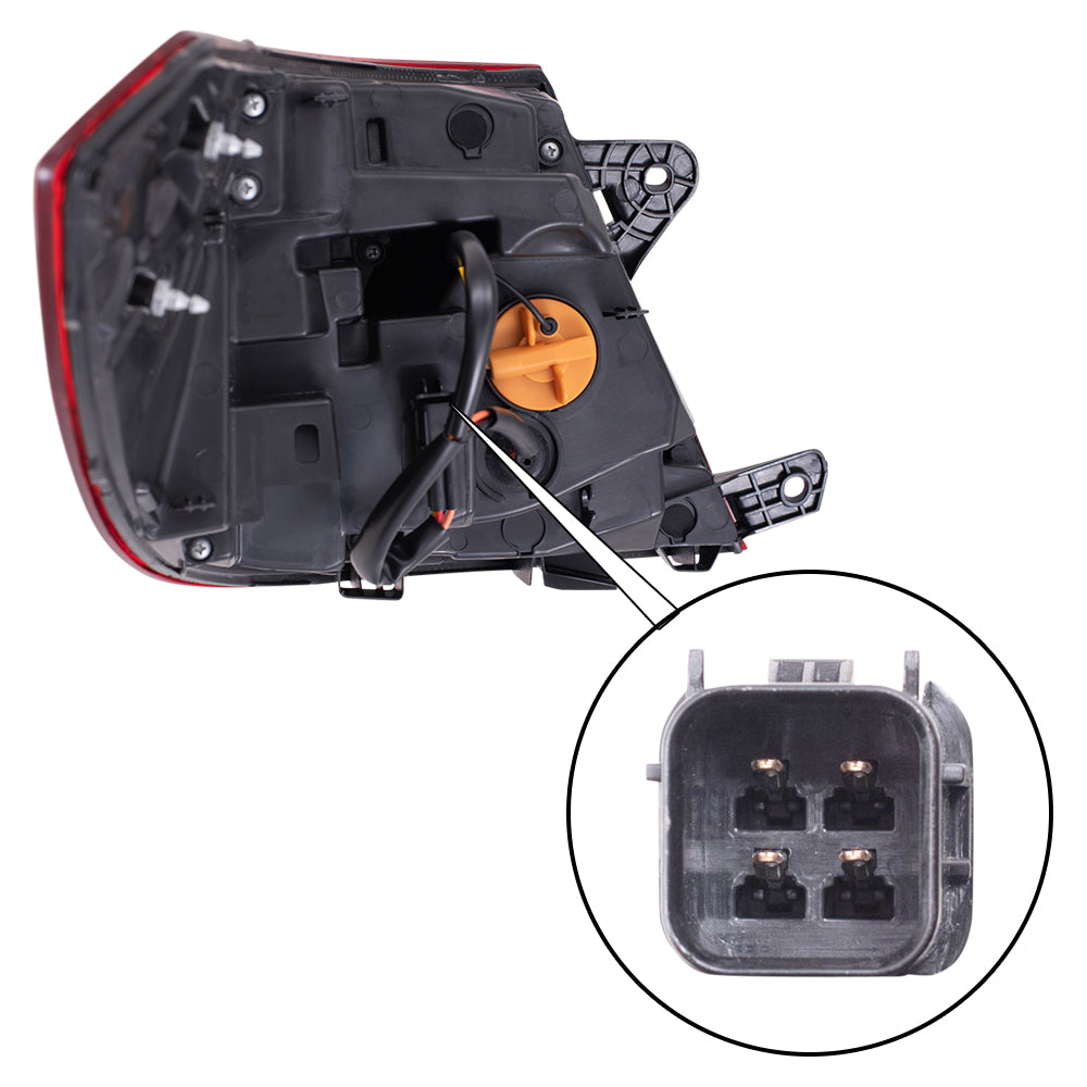 Brock Replacement Passenger Side Tail Light Assembly Quarter Mounted Compatible with 2018-2020 Accord Sedan