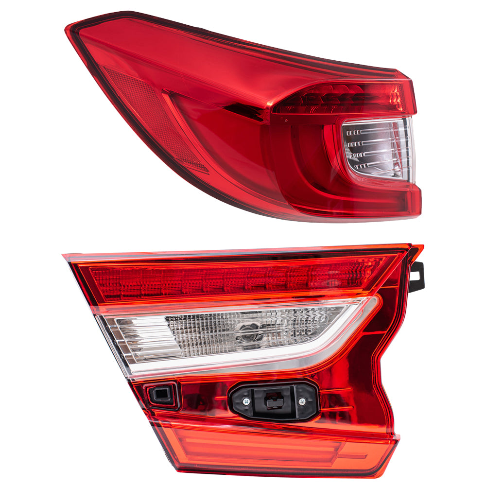 Brock Aftermarket Replacement Driver Left Tail Light Assembly Set Compatible With 2018-2022 Honda Accord Sedan Except Touring