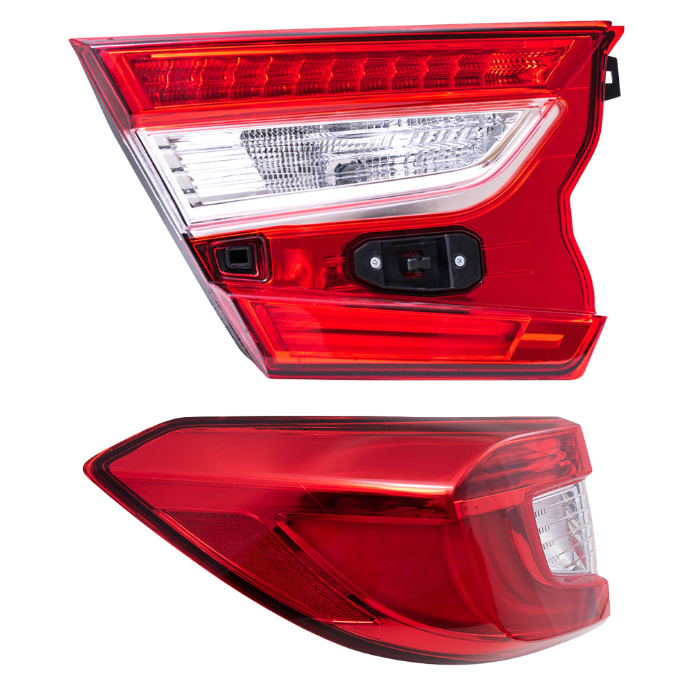 Brock Aftermarket Replacement Driver Left Tail Light Assembly Set Compatible With 2018-2022 Honda Accord Sedan Except Touring