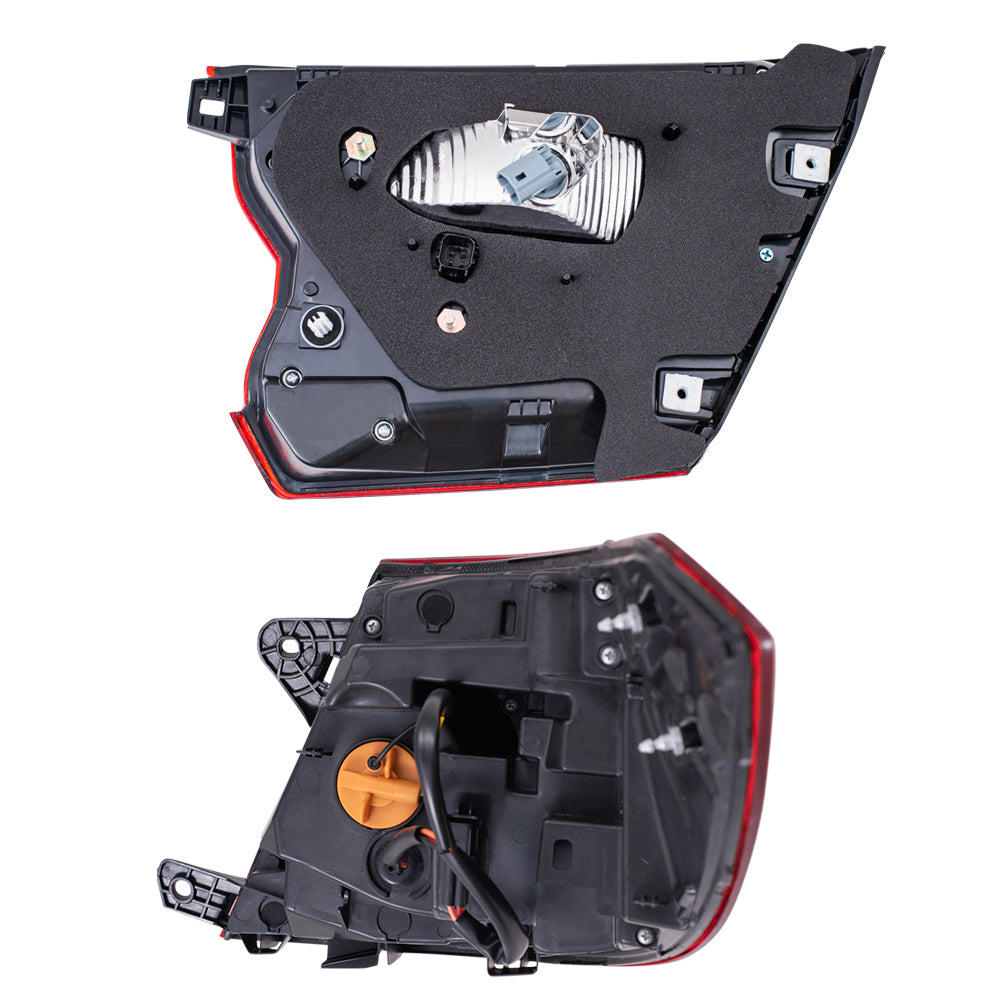 Brock Aftermarket Replacement Driver Left Tail Light Assembly Set Compatible With 2018-2022 Honda Accord Sedan Except Touring