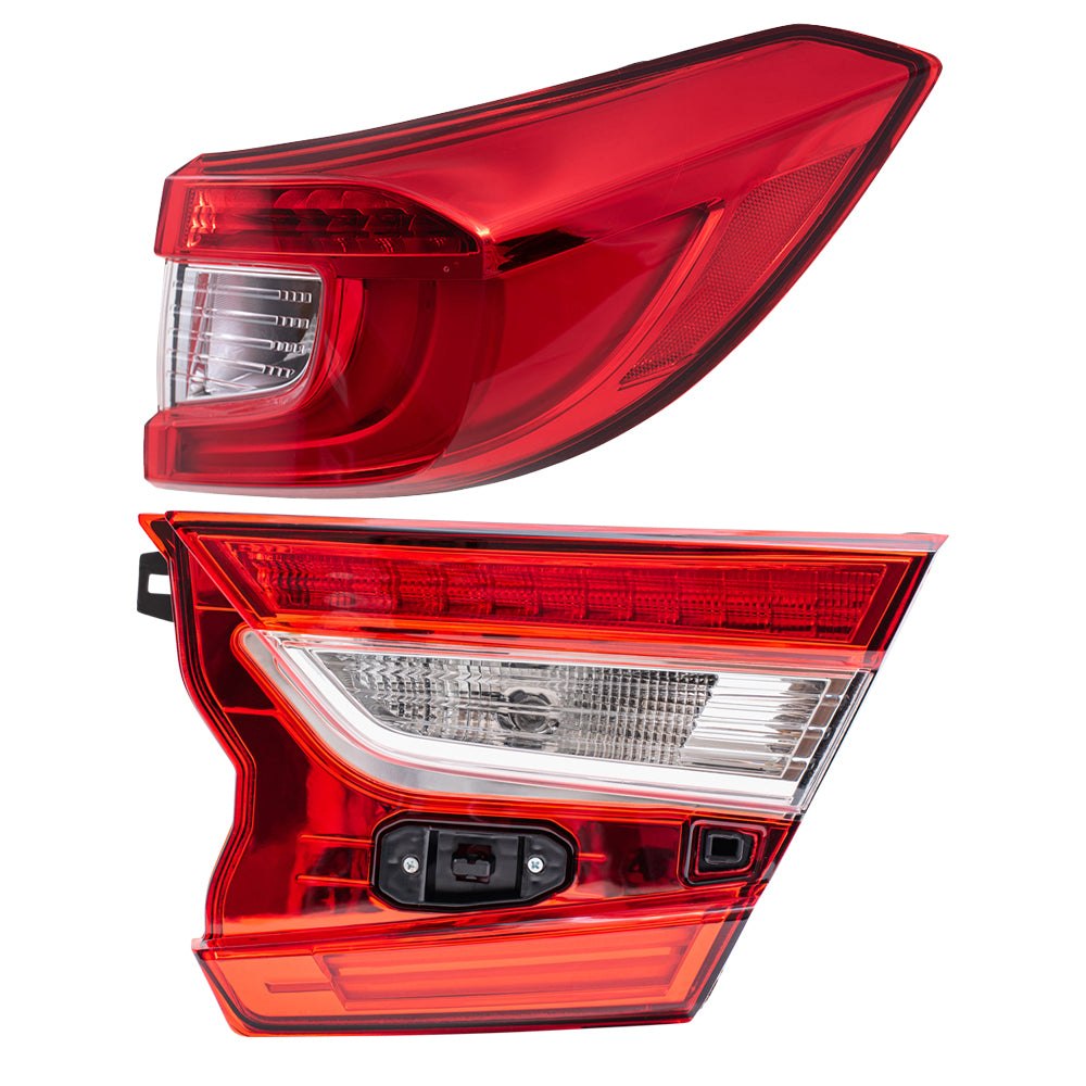 Brock Aftermarket Replacement Passenger Right Tail Light Assembly Set Compatible With 2018-2022 Honda Accord Sedan Except Touring