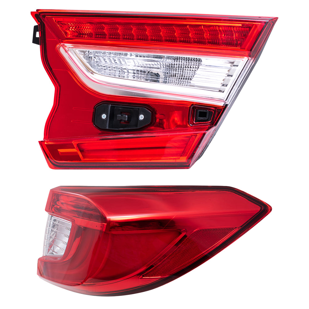 Brock Aftermarket Replacement Passenger Right Tail Light Assembly Set Compatible With 2018-2022 Honda Accord Sedan Except Touring