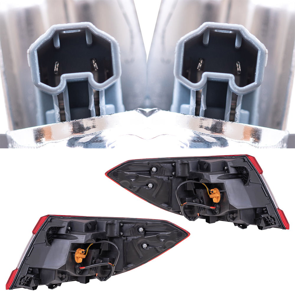 Brock Aftermarket Replacement Driver Left Passenger Right Tail Light Assembly 4 Piece Set Compatible With 2018-2022 Honda Accord Sedan Touring