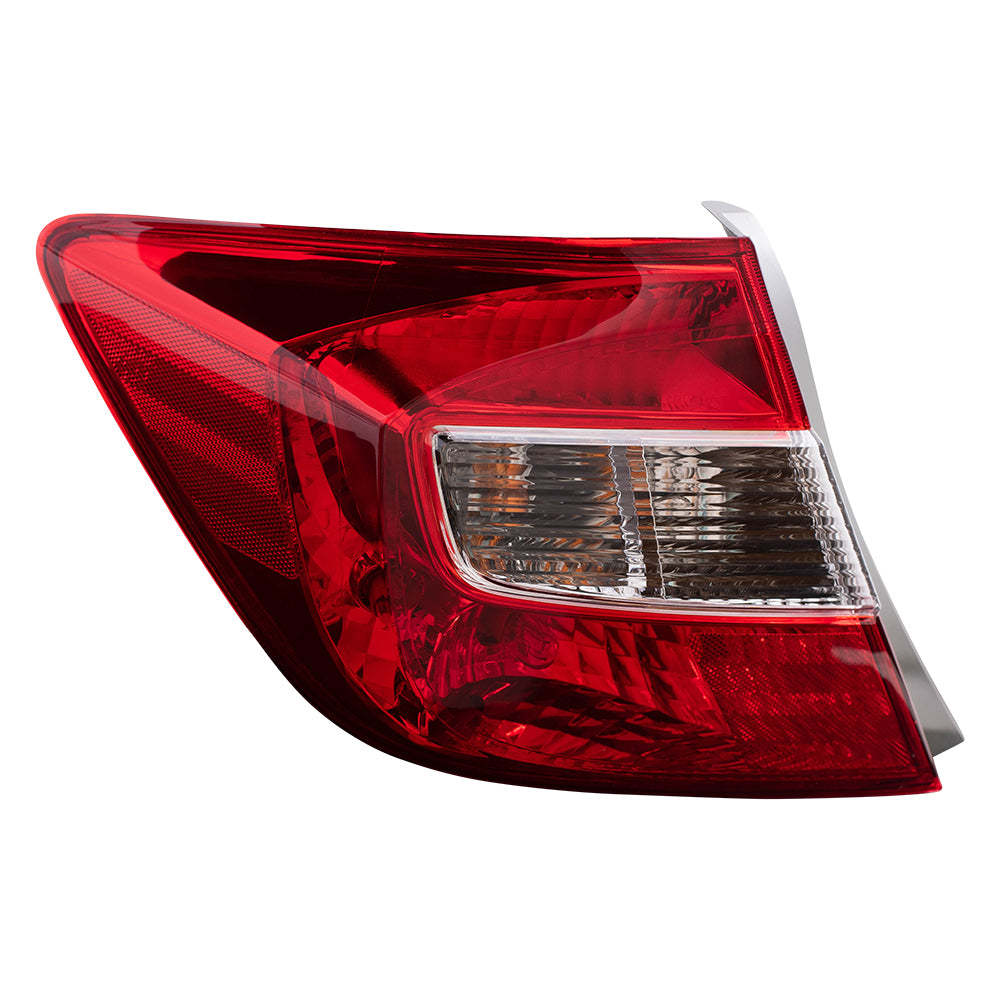 Brock Replacement Drivers Taillight Tail Lamp Lens Compatible with 12 Civic Sedan 33550TR0A01