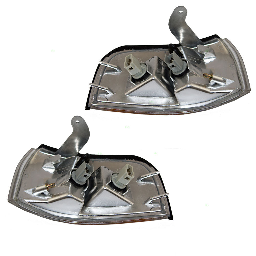 Brock Replacement Driver and Passenger Park Signal Corner Marker Lights Lamps Lenses Compatible with 90-91 Accord 34350SM4A02 34300SM4A02