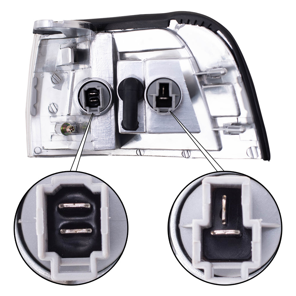 Brock Replacement Driver and Passenger Park Signal Side Marker Lights Lamps Compatible with 92-93 Accord 34350-SM4-A03 34300-SM4-A03