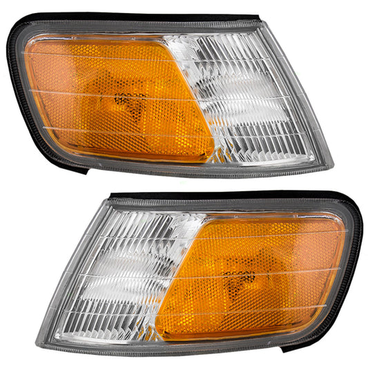 Brock Replacement Driver and Passenger Park Signal Side Marker Lights Lamps Compatible with 94-97 Accord 34350-SV4-A02 34300-SV4-A02