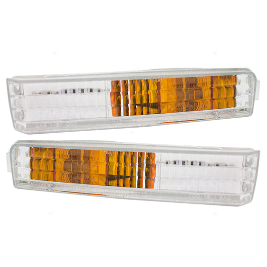 Brock Replacement Driver and Passenger Park Signal Front Marker Lights Lamps Lenses Compatible with 90-91 Accord 33350-SM4-A03 33300-SM4-A03