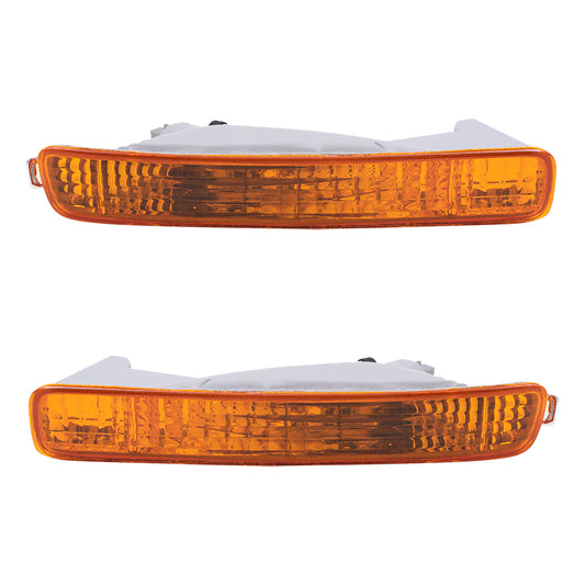 Brock Replacement Driver and Passenger Park Signal Front Marker Lights Lamps Lenses Compatible with 96-97 Accord 33352-SV4-A02 33302-SV4-A02