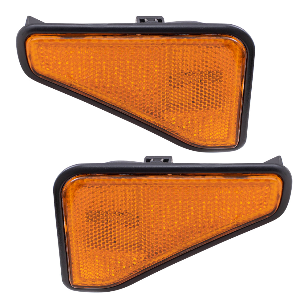 Brock Replacement Driver and Passenger Park Signal Side Marker Lights Lamps Lenses Compatible with 03-08 SUV 33851-SCV-A11ZB 33801-SCV-A11ZB