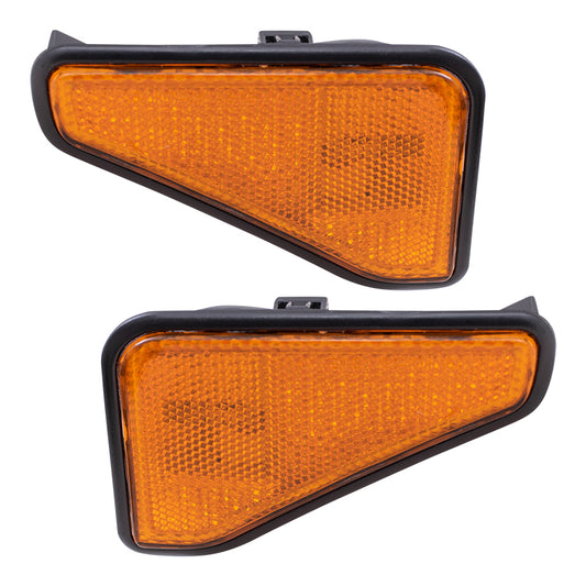 Brock Replacement Driver and Passenger Park Signal Side Marker Lights Lamps Lenses Compatible with 03-08 SUV 33851-SCV-A11ZB 33801-SCV-A11ZB