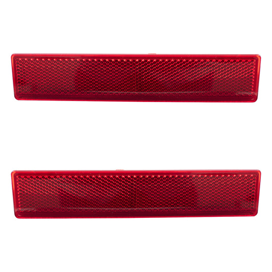 Brock Replacement Pair Set Rear Bumper Reflectors Signal Marker Lights Lens Compatible with 06-08 Pilot 33555-S9V-A11 33505-S9V-A11