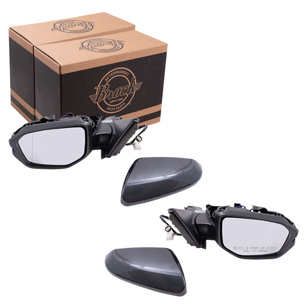 Brock Replacement Set Driver and Passenger Power Side Door Mirrors Heated with Signal Compatible with 2016 Civic 76251-TBA-A11ZF 76208-TBG-A11ZA