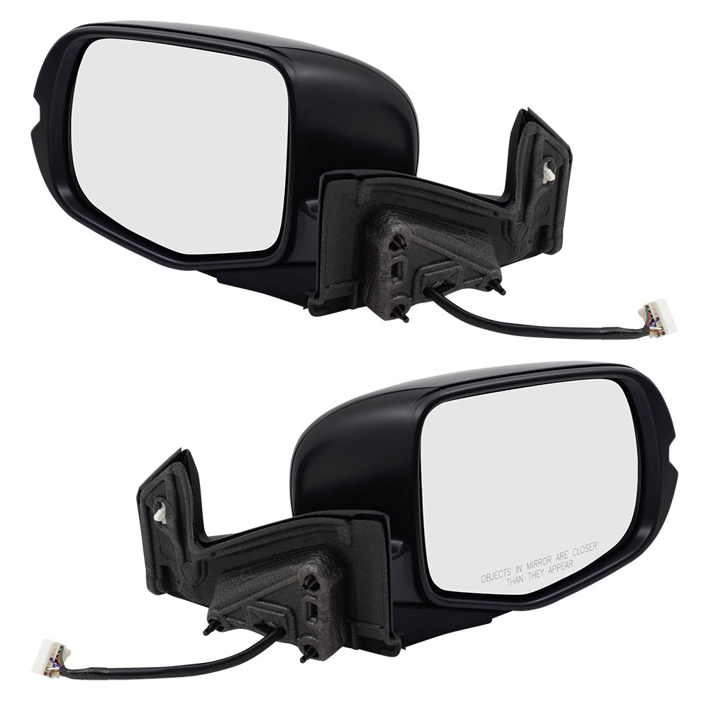 2019-2022 Honda Pilot EX-L/Special Edition/TrailSport Power Mirror Assembly Paint To Match Black Manual Folding With Heat-Signal-Memory Without Auto Dimming-RH Side View Camera Set LH+RH 2019-2023 Honda Passport EX-L