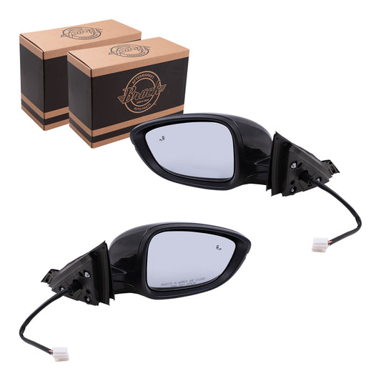 Brock Replacement Set Driver and Passenger Power Side Mirrors Heated Signal Blind Spot Detection Compatible with 2018-2020 Accord 2018-2019 Accord Hybrid