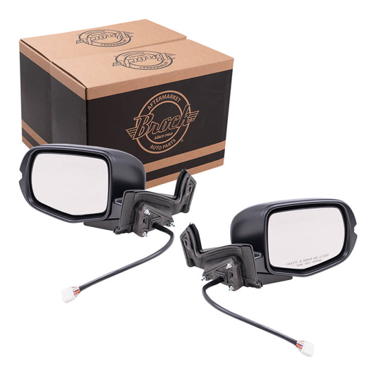 2019-2023 Honda Passport Touring/TrailSport Power Mirror Paint To Match Black Power Folding With Heat-Signal-Memory Without Auto Dimming-RH Side View Camera Set LH+RH