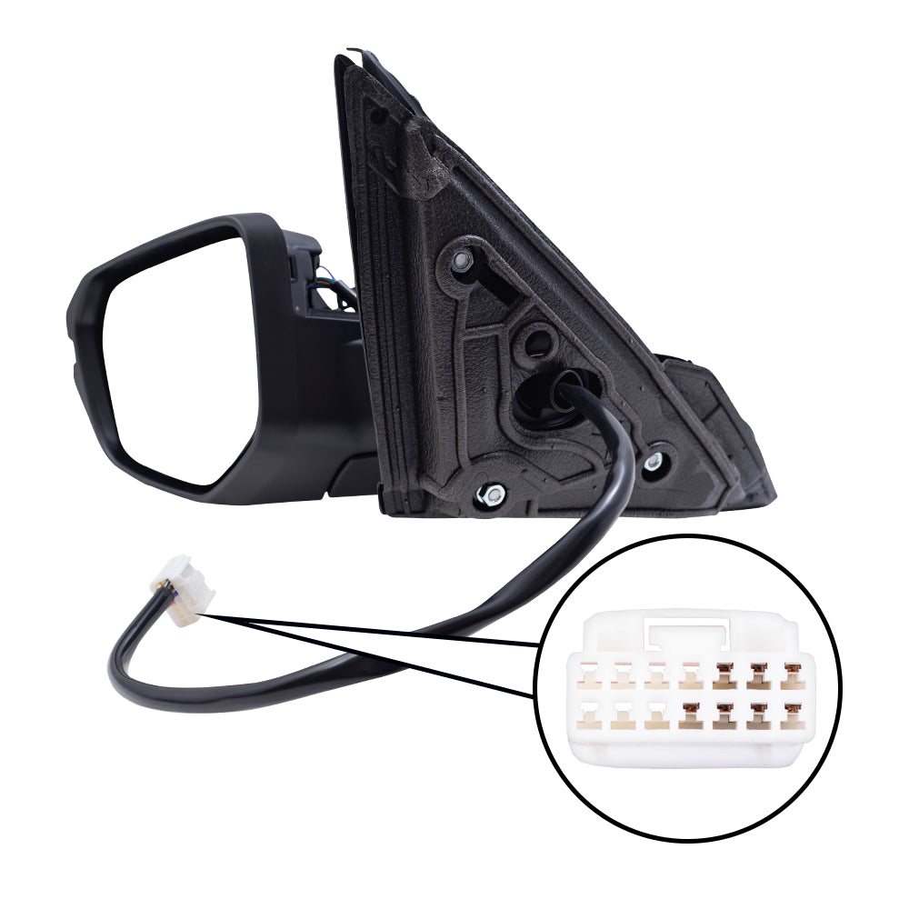 Brock Replacement Driver Side Power Mirror Paint-to-Match Black with Heat and Signal Compatible with 2017-2021 Honda Civic Hatchback Sport Touring