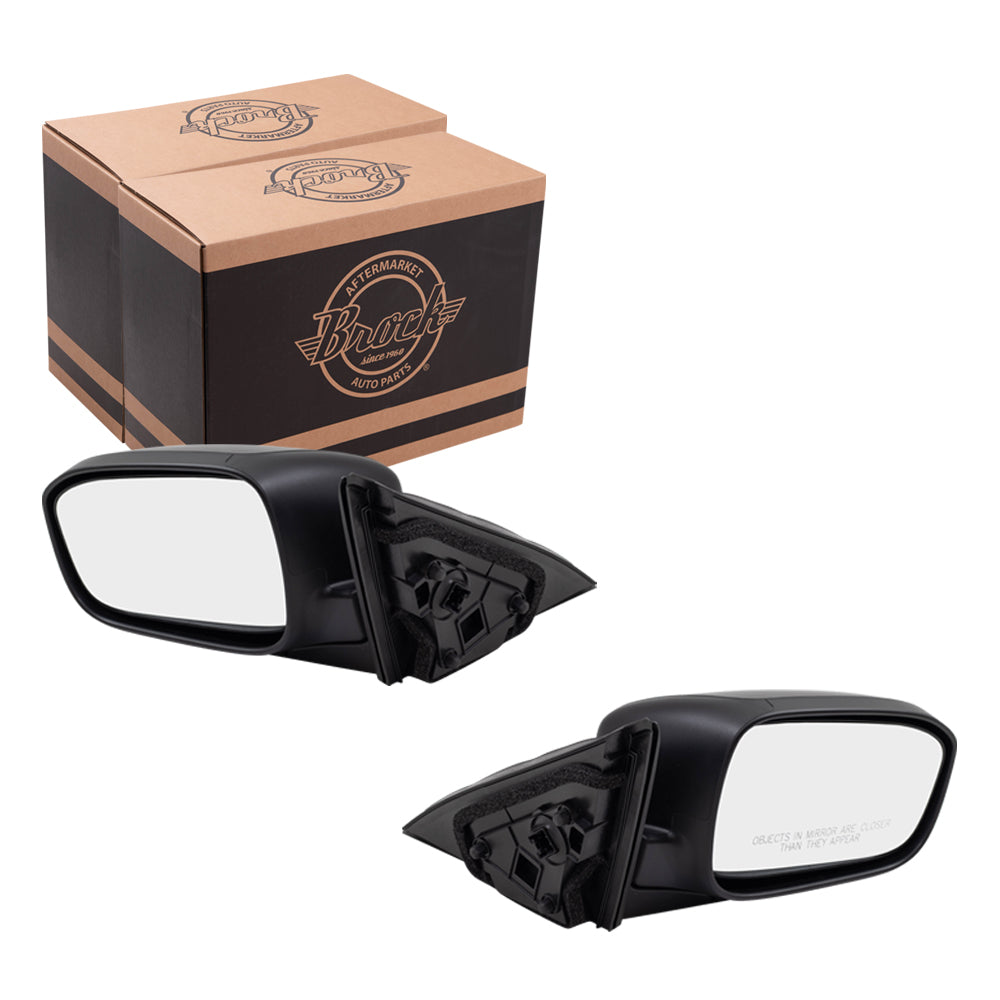 Brock Replacement Pair Set Power Side View Mirrors Heated w/ Black Covers Compatible with 03-07 Accord Sedan 76250SDAA23ZA 76200SDRC11ZA