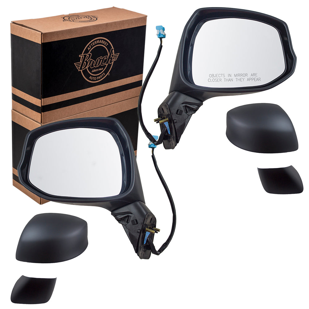 Brock Replacement Driver and Passenger Power Side View Mirrors Heated Compatible with Civic 76258-TR3-A31 76208-TR0-A31