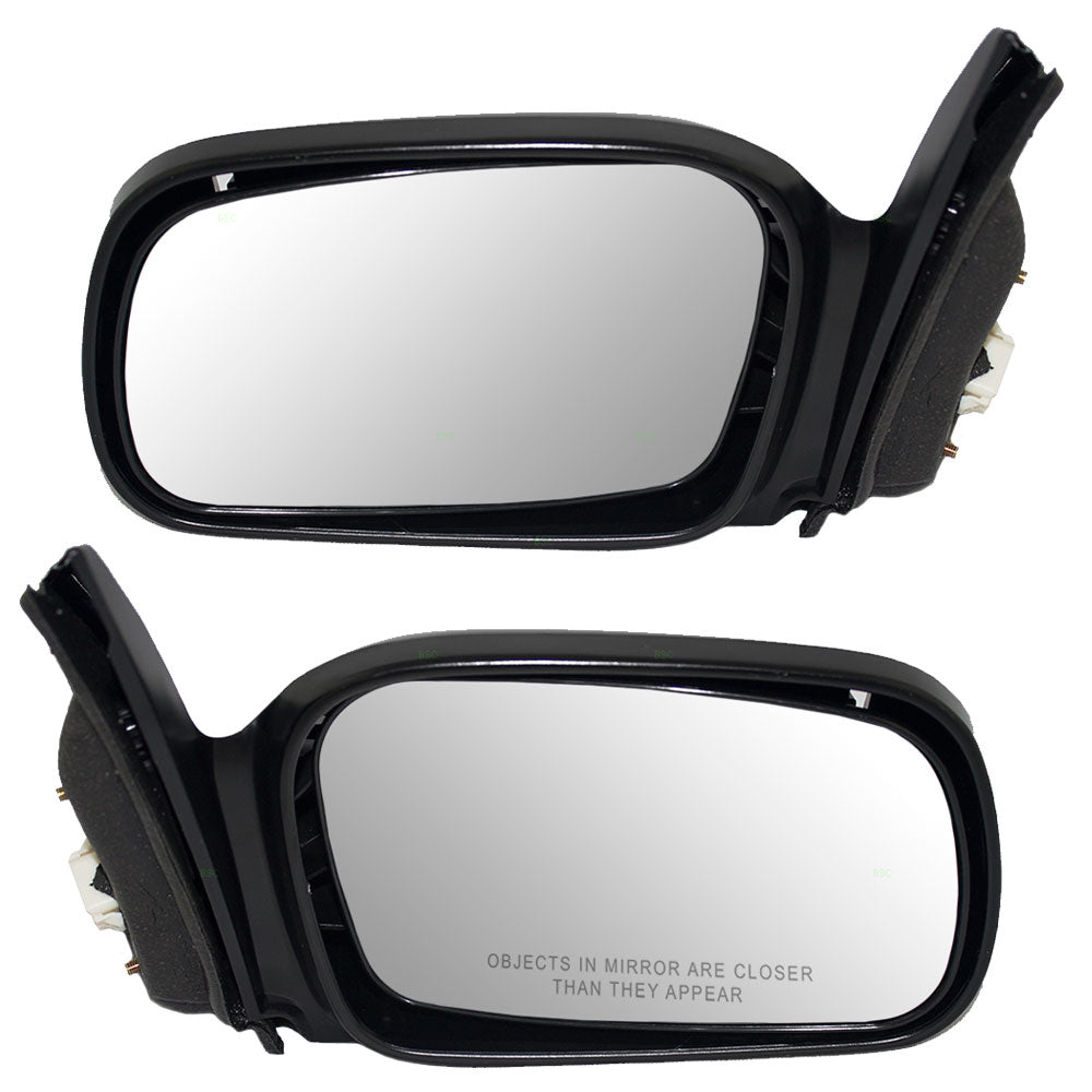 Brock Replacement Pair Set Power Side View Mirrors Heated Compatible with Civic Coupe 76250-SVA-C21ZD 76200-SVA-C21ZD