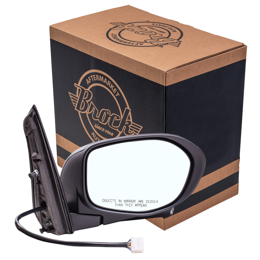 Brock Aftermarket Replacement Passenger Right Power Mirror With Heat-Camera Without Signal-Memory Paint To Match Black Compatible With 2014-2017 Honda Odyssey EX/EX-L