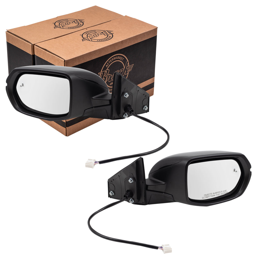 Brock Aftemarket Replacement Driver Left Passenger Right Power Mirror Paint to Match Black with Heat-Signal-Blind Spot Detection Compatible with 2017-2022 Honda CR-V EX/EX-L/Touring/Black Edition