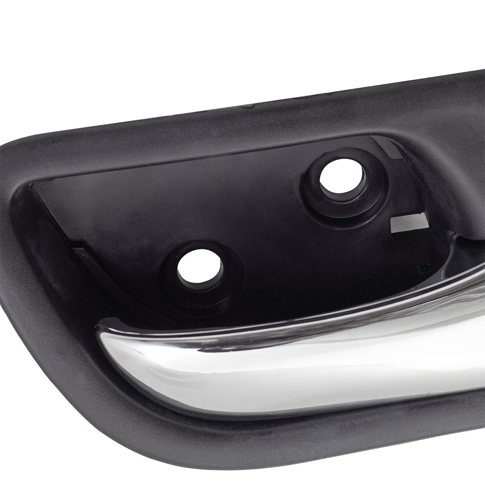 Brock Replacement Pair Set Front Inside Interior Door Handles Chrome Lever w/ Black Housing Compatible with Accord 72160-SDA-A02ZC 72120SDAA02ZC