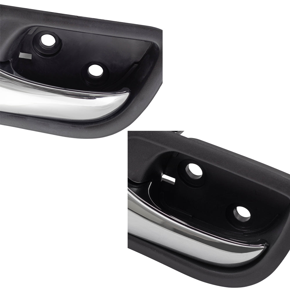 Fits Honda Accord 03-07 4 Pc Set of Inside Door Handles Chrome w/ Black Housing