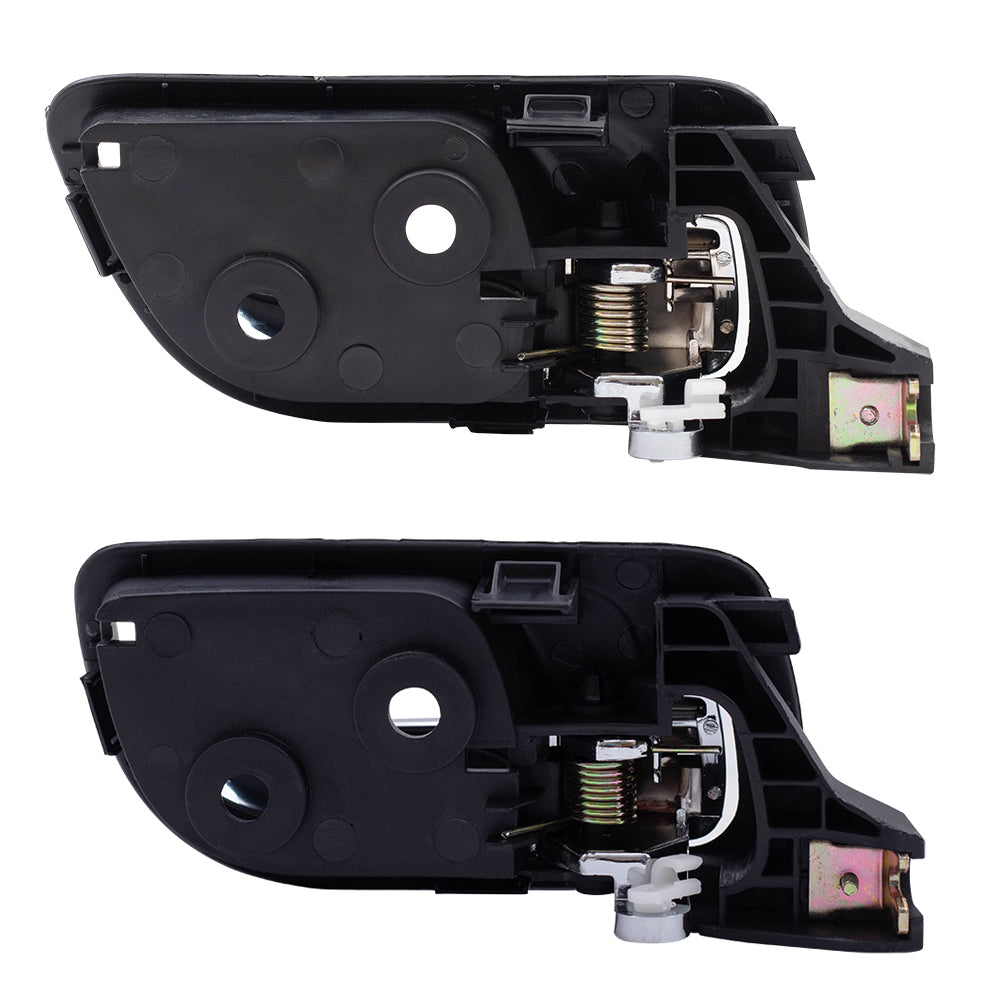 Fits Honda Accord 03-07 4 Pc Set of Inside Door Handles Chrome w/ Black Housing